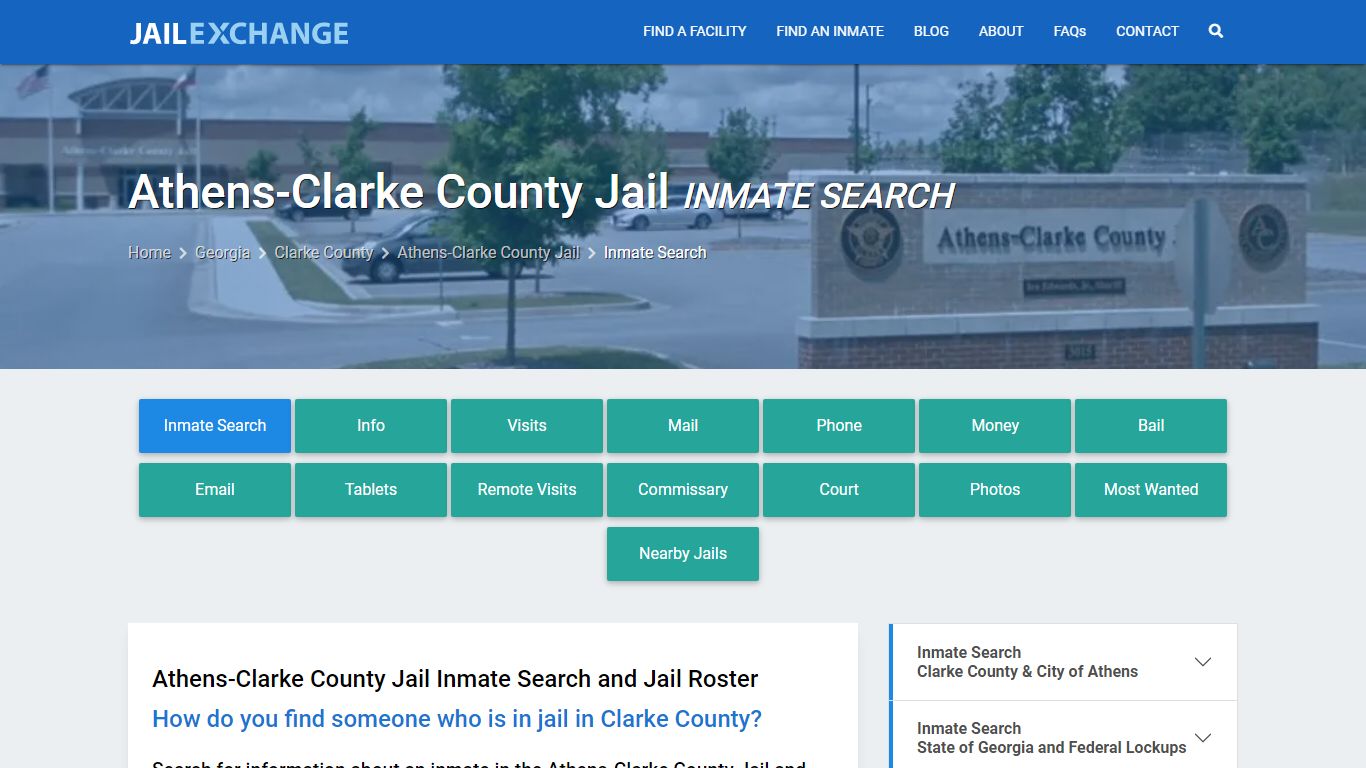 Athens-Clarke County Jail Inmate Search - Jail Exchange