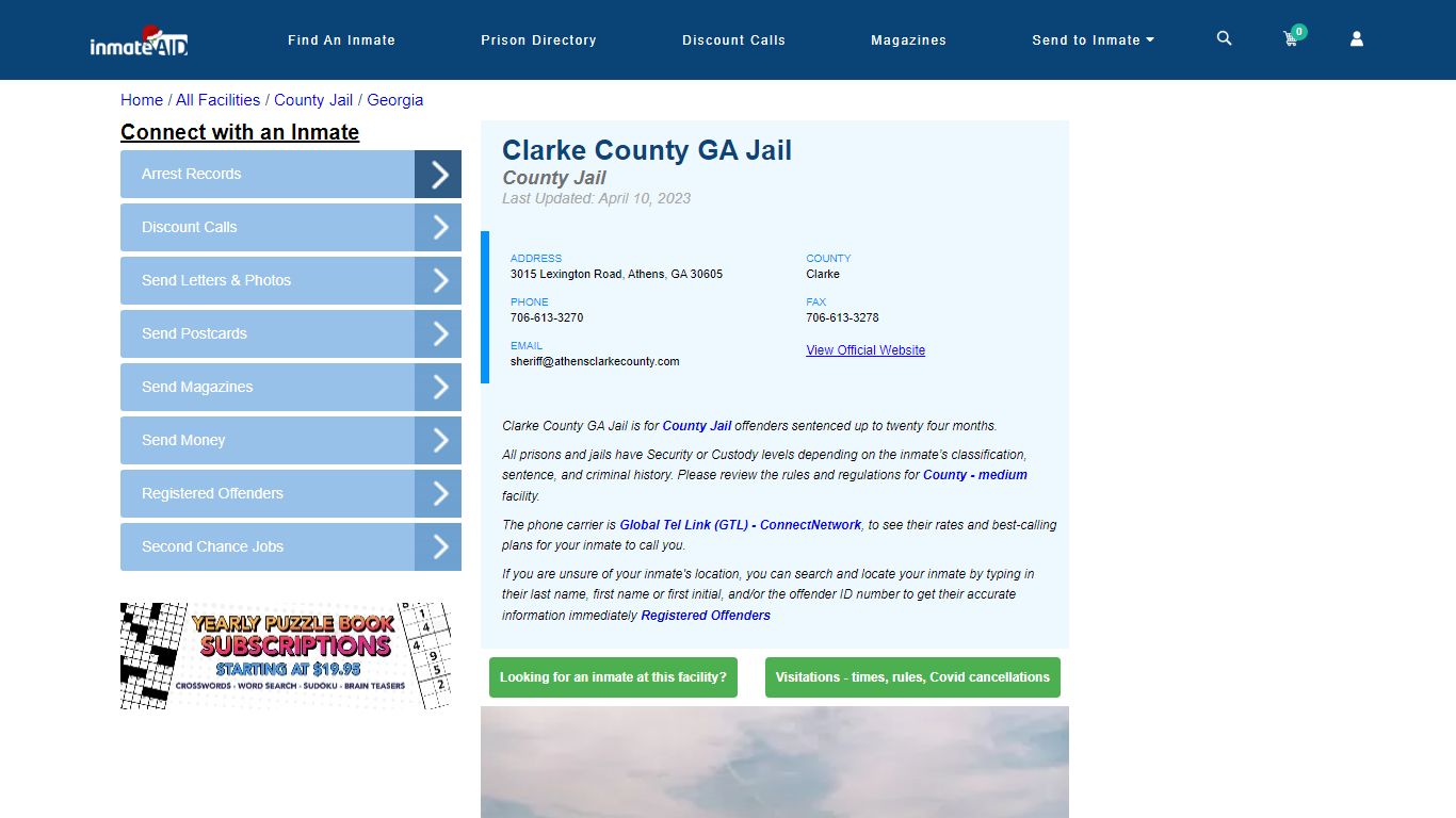 Clarke County GA Jail - Inmate Locator - Athens, GA