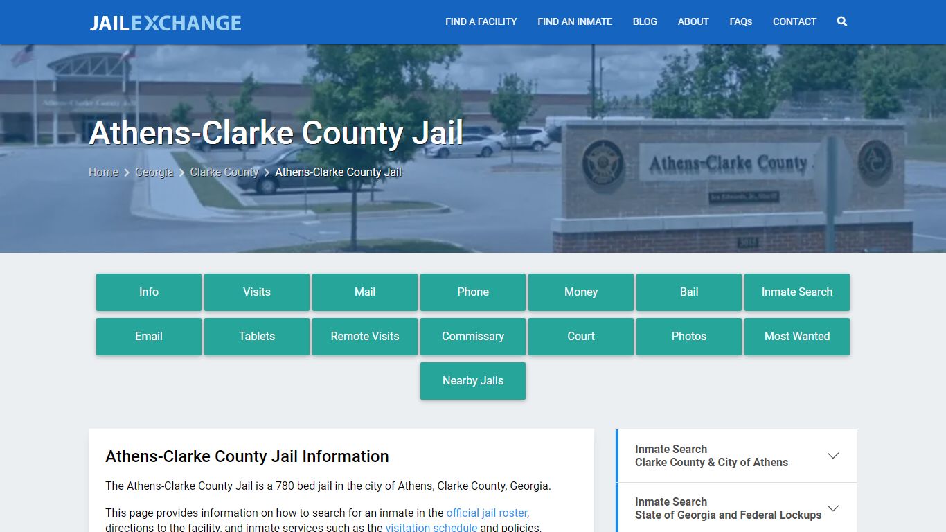 Athens-Clarke County Jail, GA Inmate Search, Information