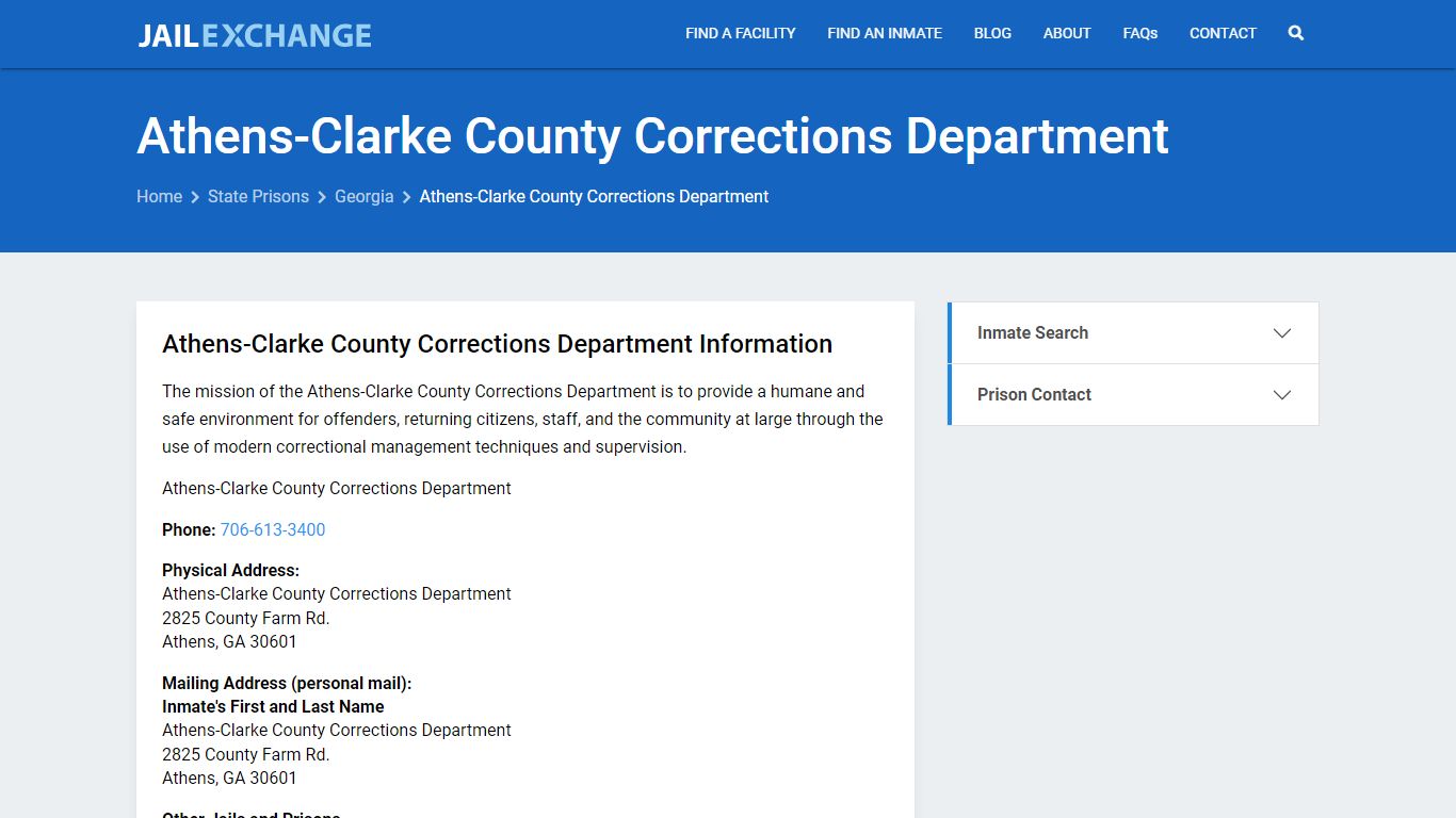 Athens-Clarke County Corrections Department - Jail Exchange